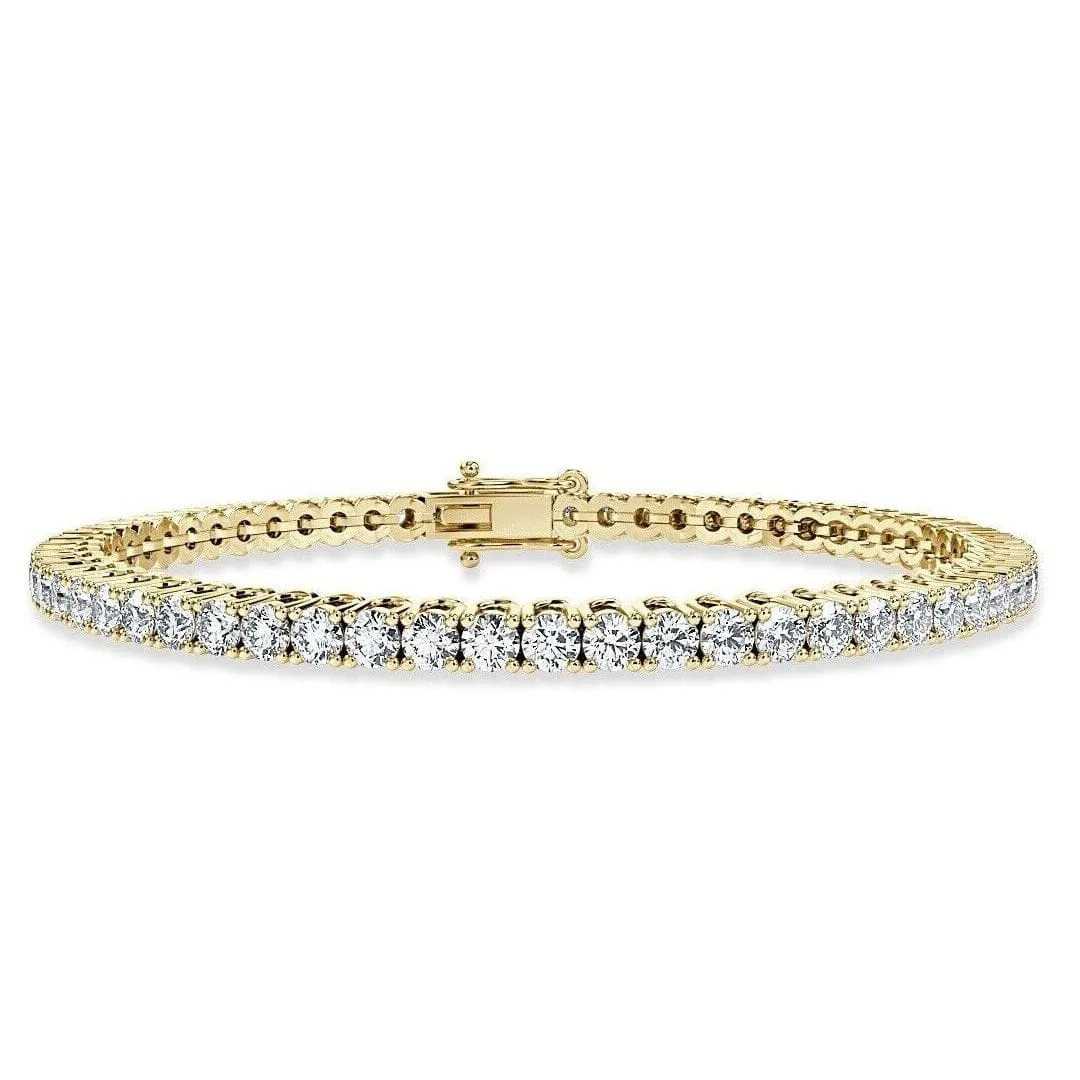 5.00 Ct Top Quality Round Diamond Tennis Bracelet 14K Yellow Gold