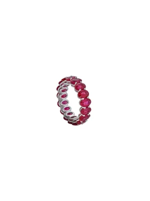 5.72ct Ruby 18K Gold Oval Eternity Ring