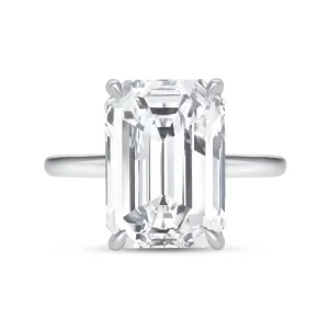 7CT Emerald Cut Diamond Solitaire Ring