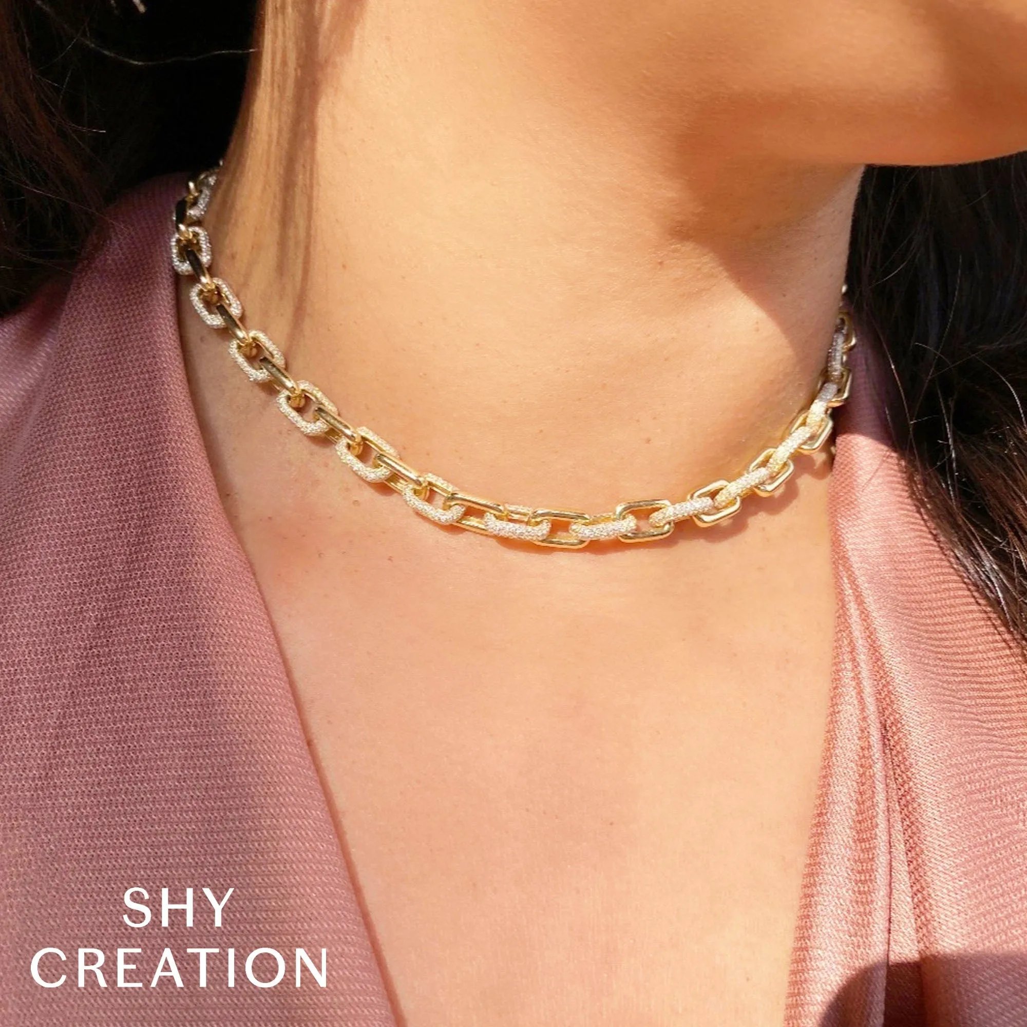 8.72CT DIAMOND PAVE LINK NECKLACE