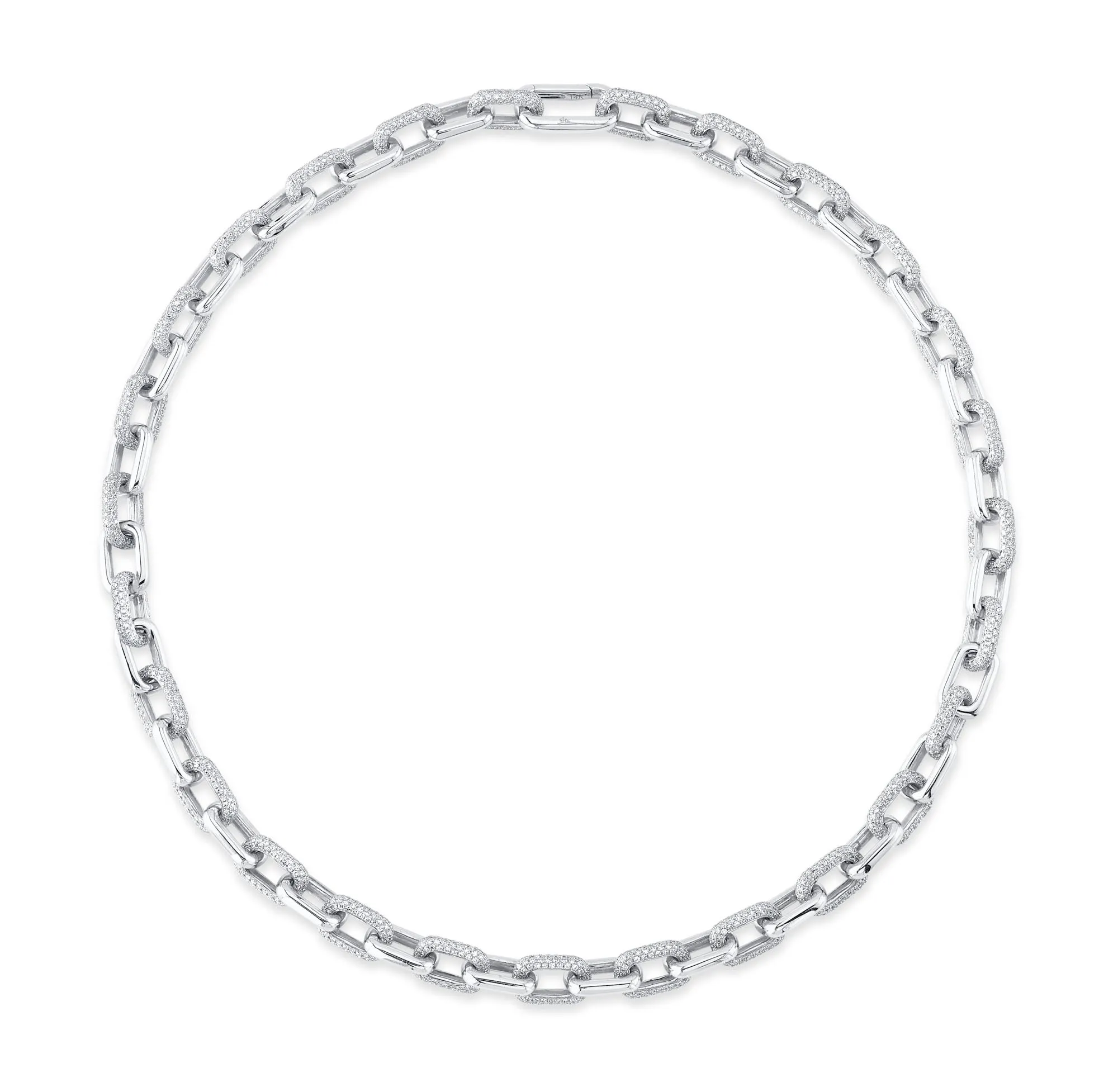 8.72CT DIAMOND PAVE LINK NECKLACE