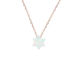925 Rose Gold Plated Silver Mini Opal Stone Star o