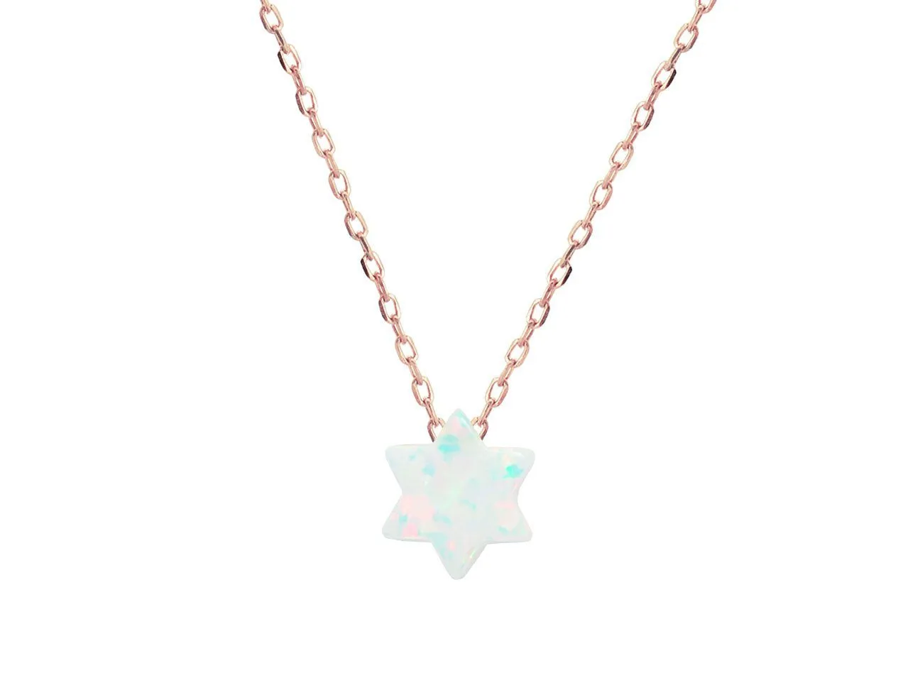 925 Rose Gold Plated Silver Mini Opal Stone Star o