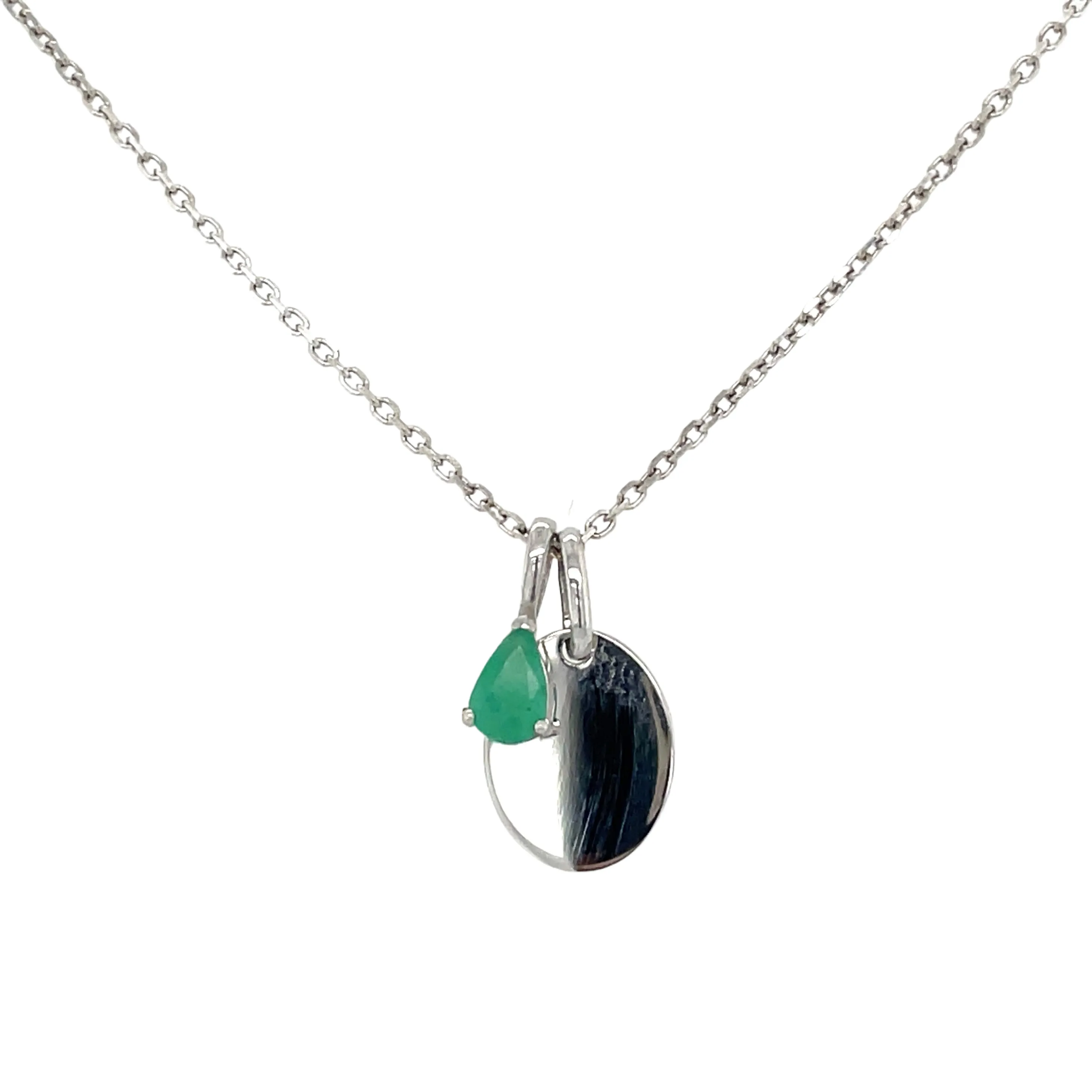 9ct White Gold Pear Birthstone Gemstone Charm