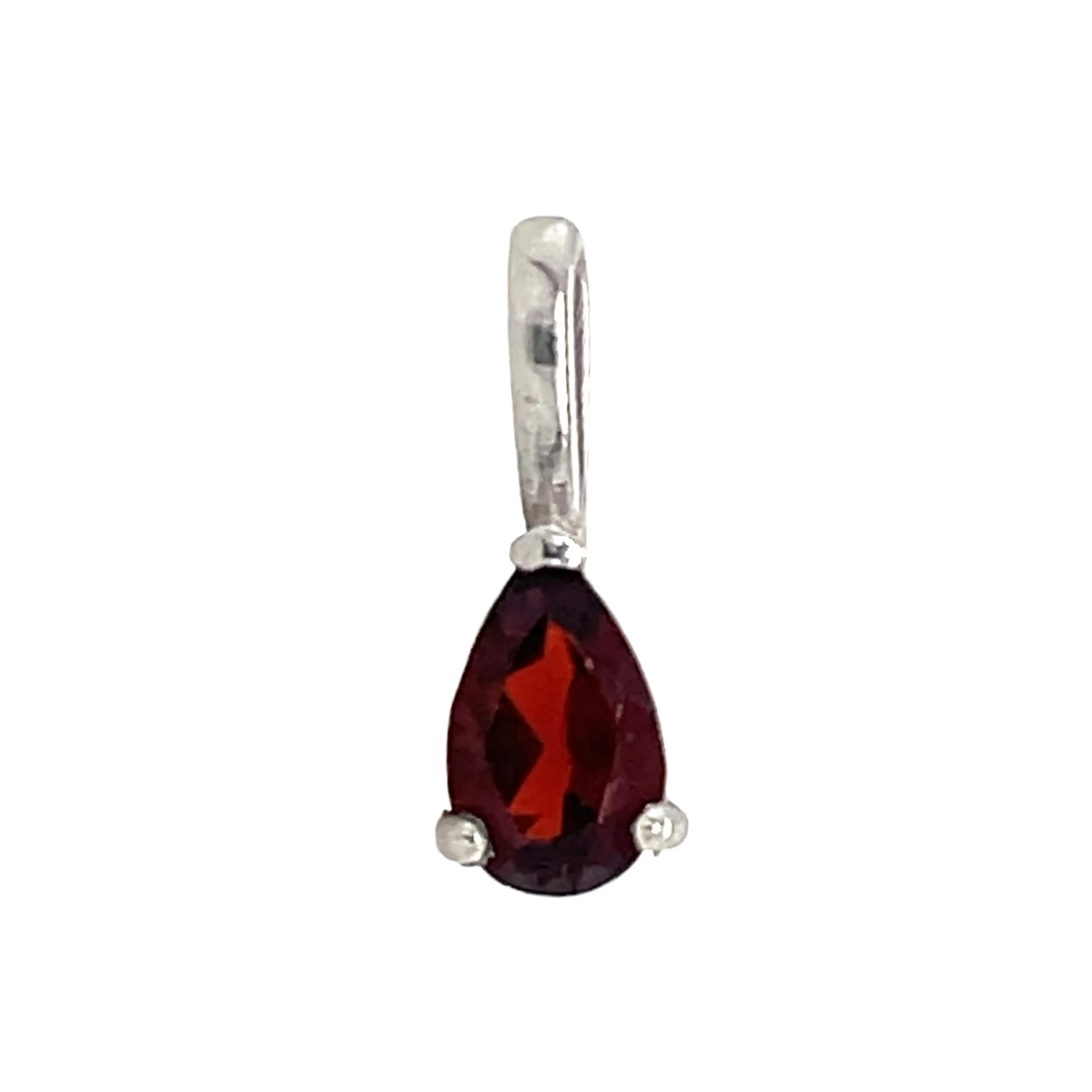 9ct White Gold Pear Birthstone Gemstone Charm