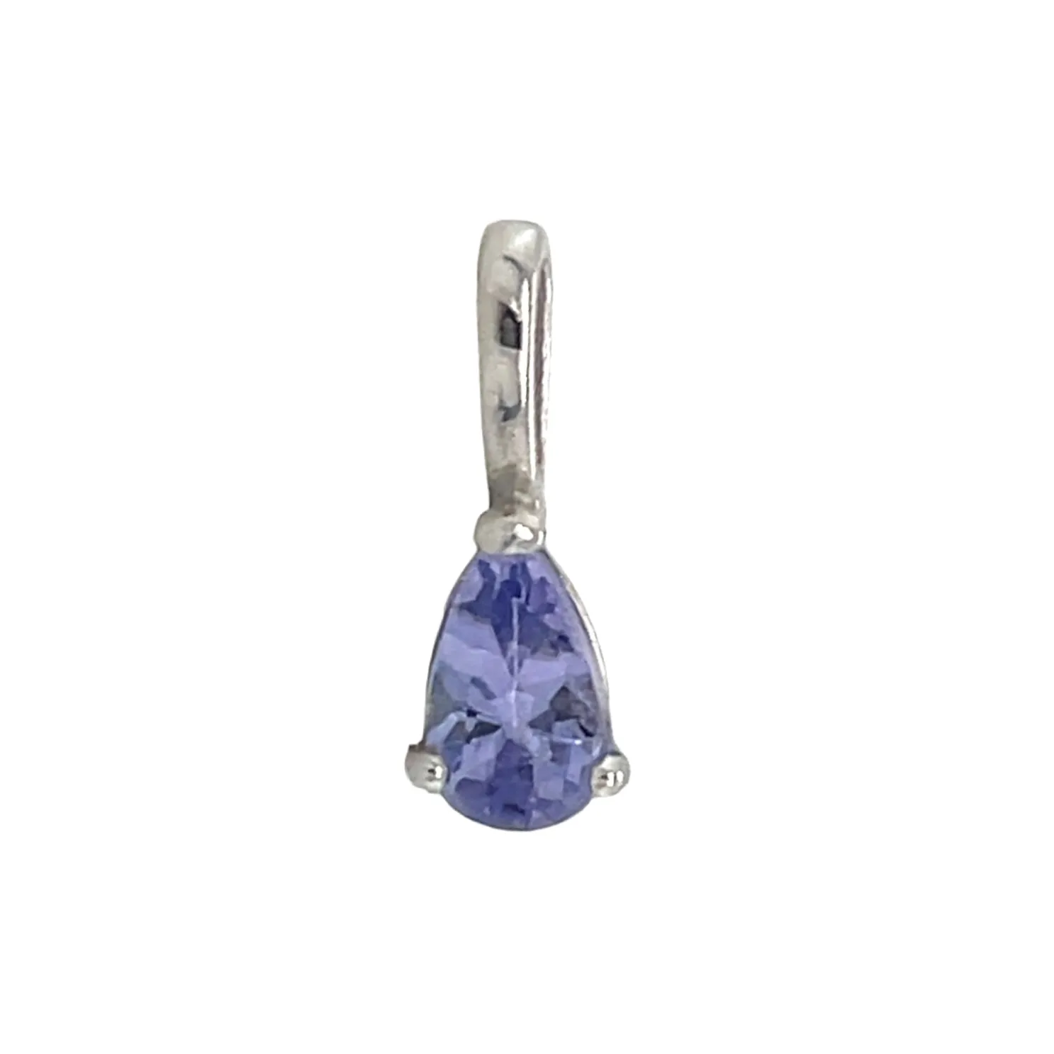 9ct White Gold Pear Birthstone Gemstone Charm