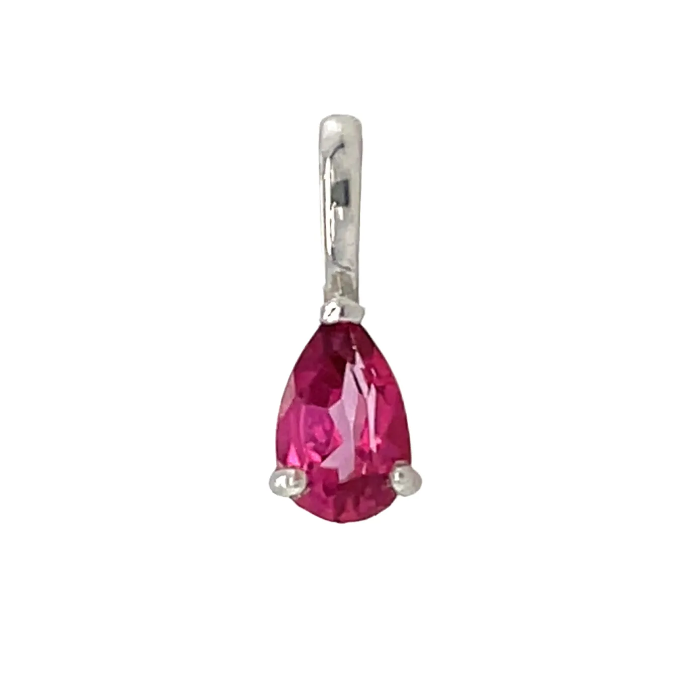 9ct White Gold Pear Birthstone Gemstone Charm
