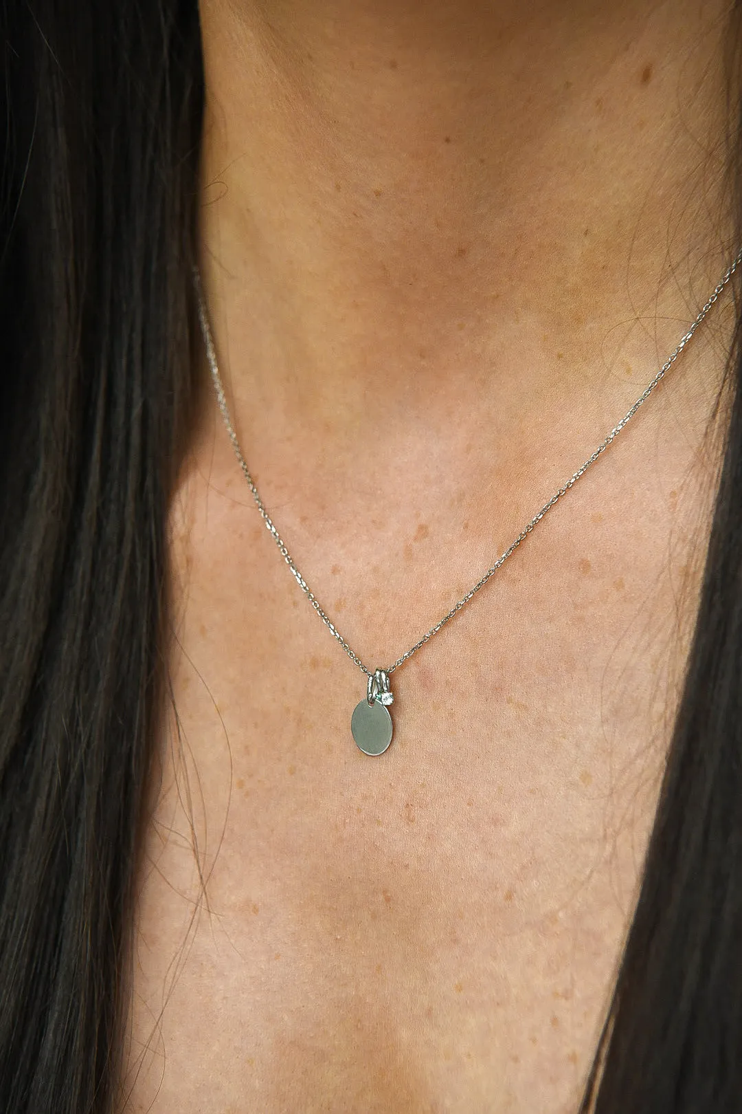9ct White Gold Pear Birthstone Gemstone Charm