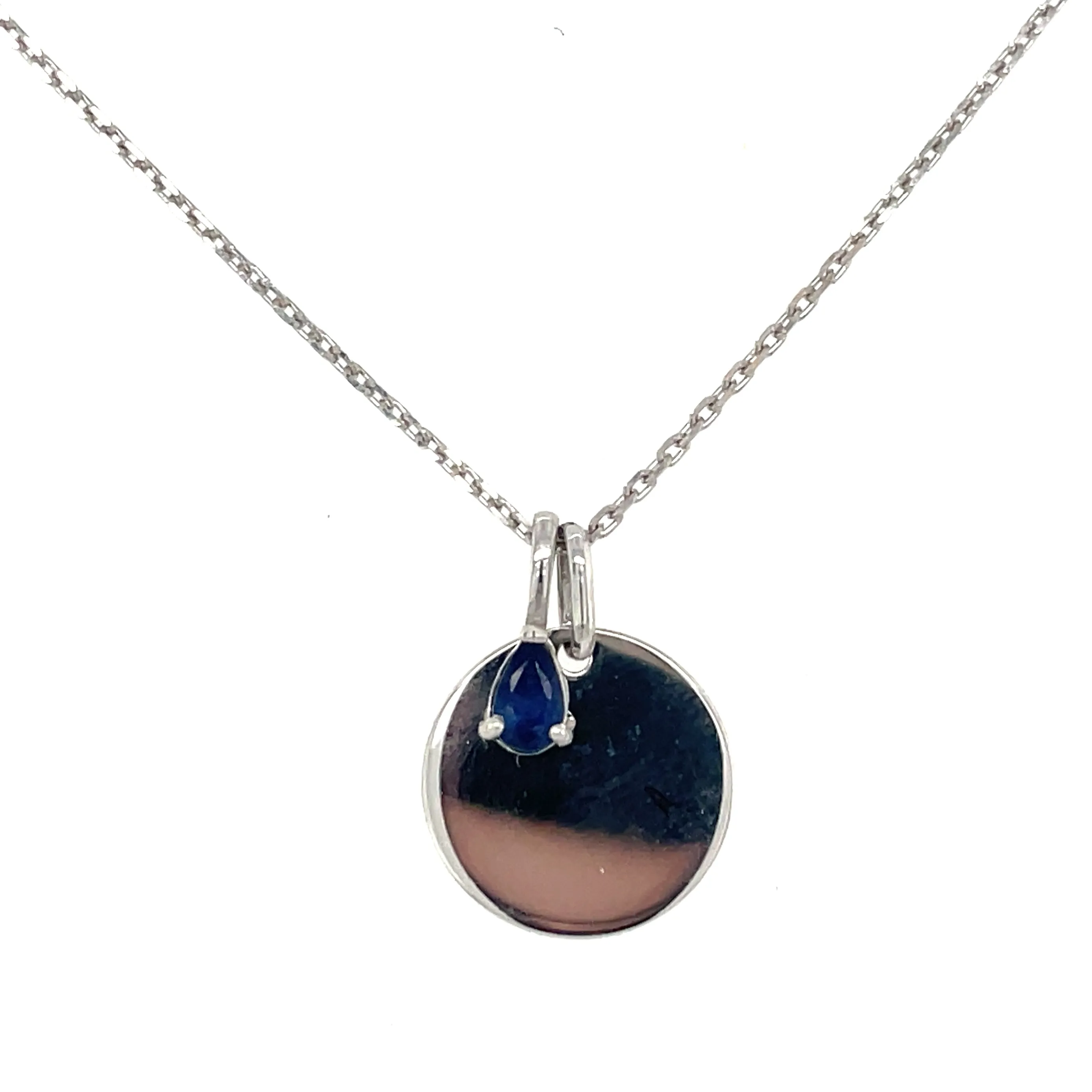 9ct White Gold Pear Birthstone Gemstone Charm