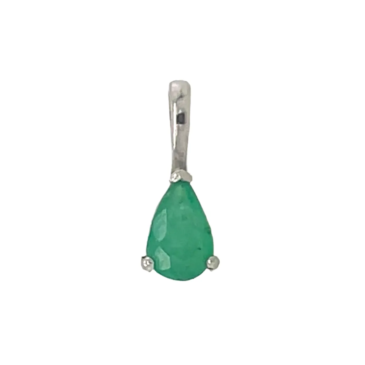 9ct White Gold Pear Birthstone Gemstone Charm