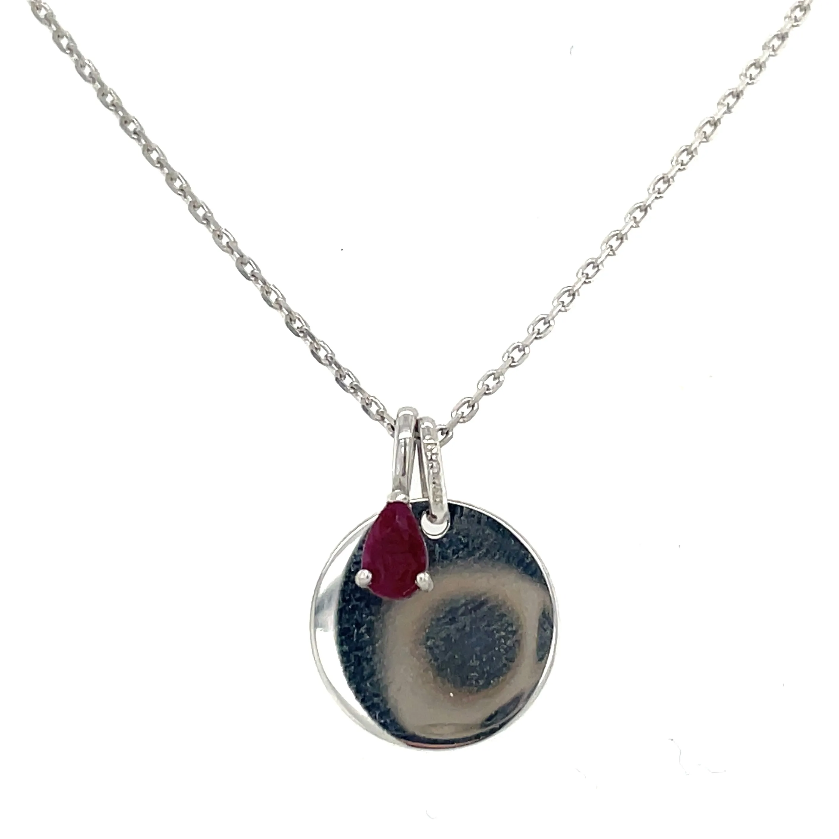 9ct White Gold Pear Birthstone Gemstone Charm