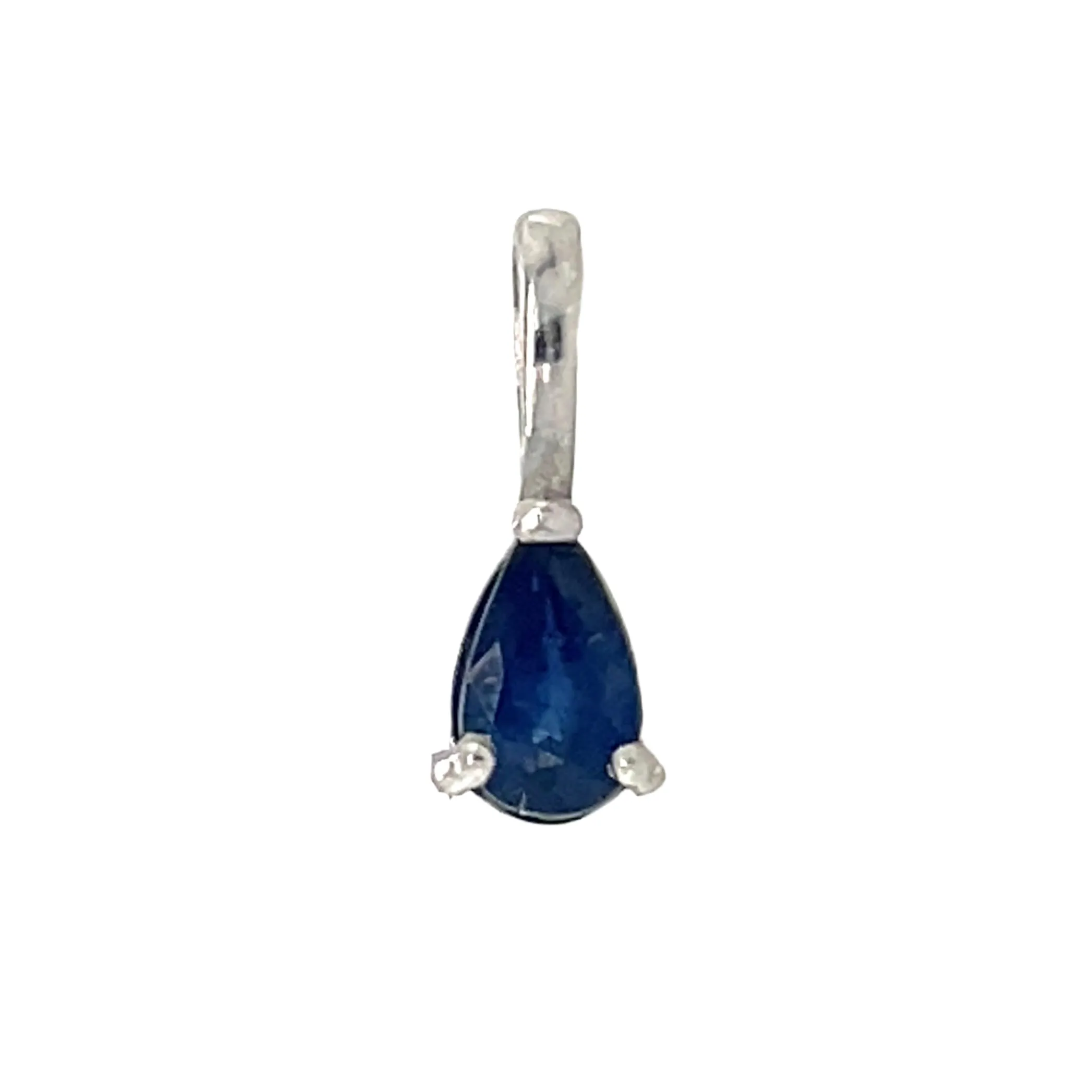 9ct White Gold Pear Birthstone Gemstone Charm