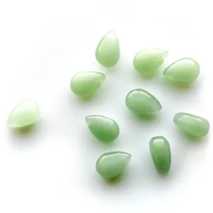 9mm Drop Glass Beads - Mint Green