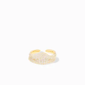 adjustable pave v shaped ring