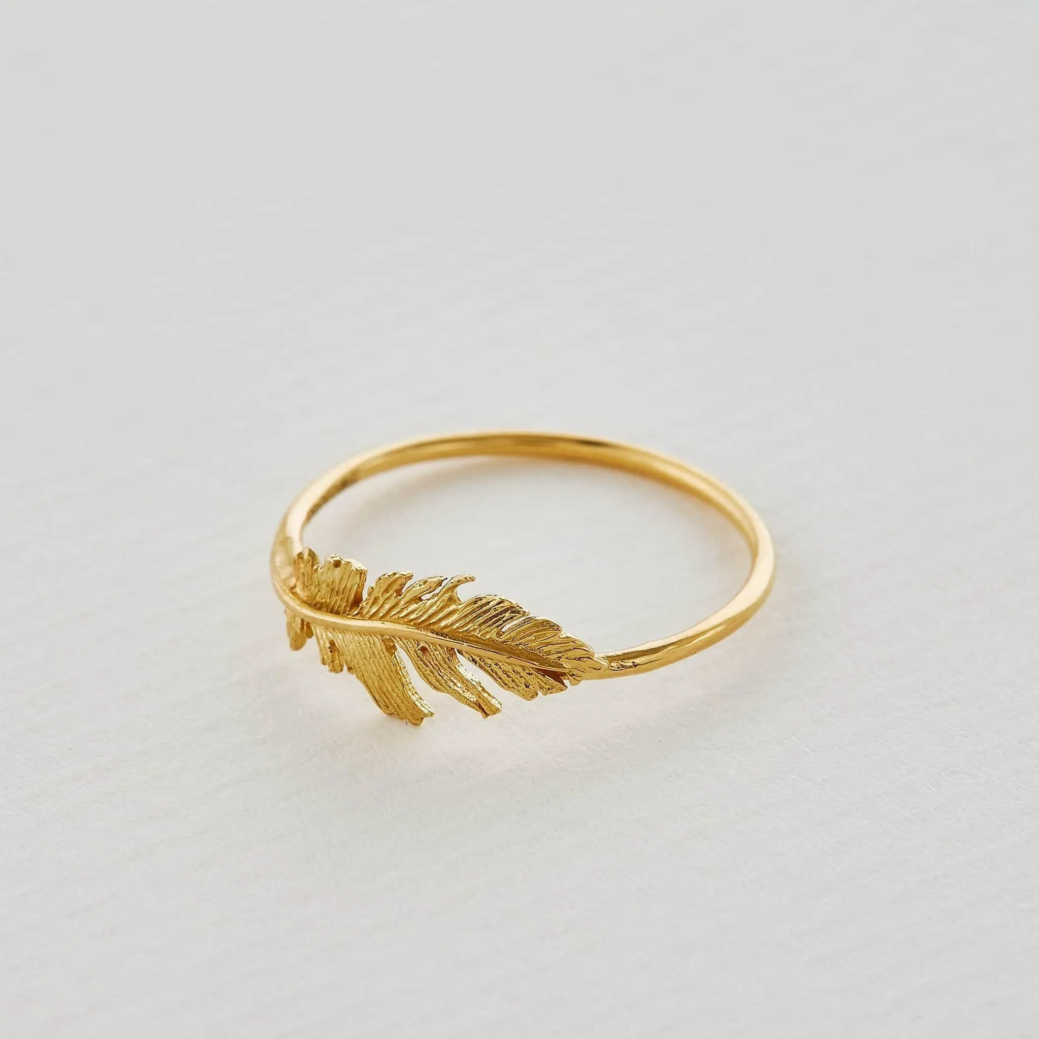 Alex Monroe 18ct Gold Plume Feather Ring