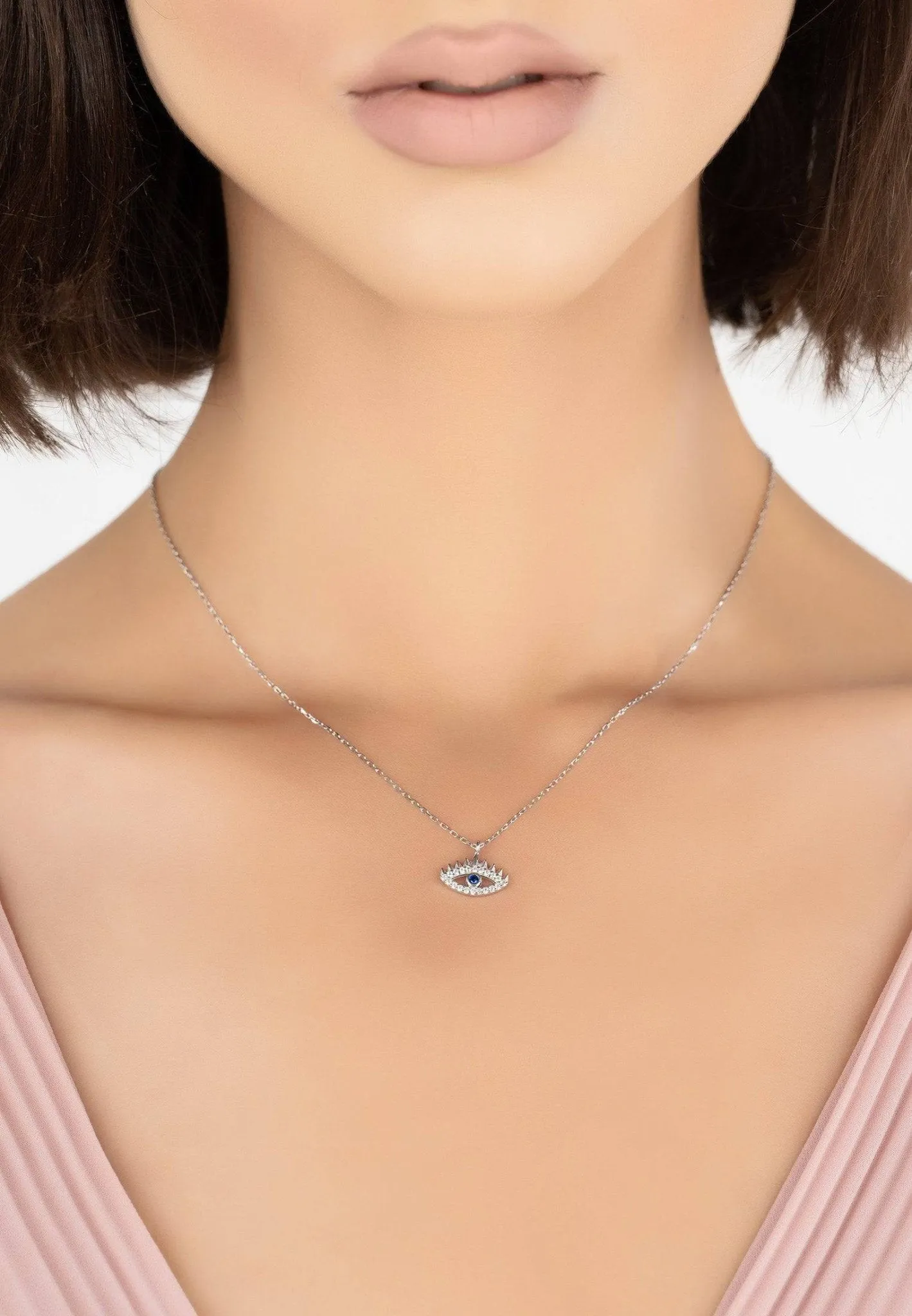 All Seeing Eye Pendant Necklace Silver