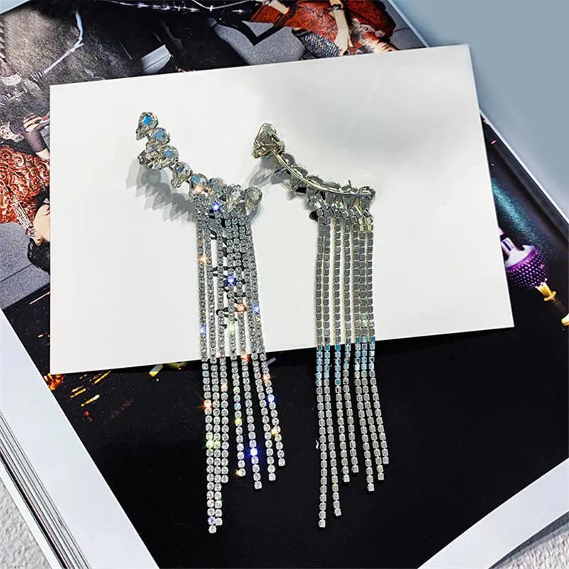 Angel Wings Long Tassel Rhinestone Drop Earring