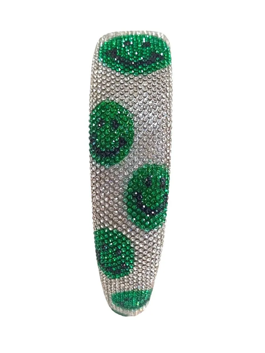 Bari Lynn Fully Crystal Smile Headband - Green