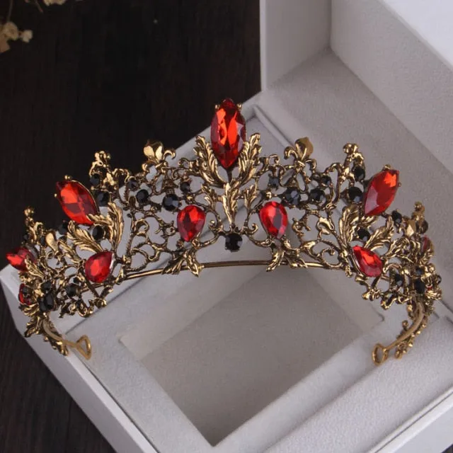 Baroque Black Crystal Pearl Bridal Tiaras Crown Rhinestone Pageant Diadem Bride Headband Wedding Hair Accessories Tiara De Noiva