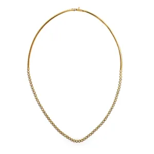 Bezel-set Diamonds on Omega Chain Necklace
