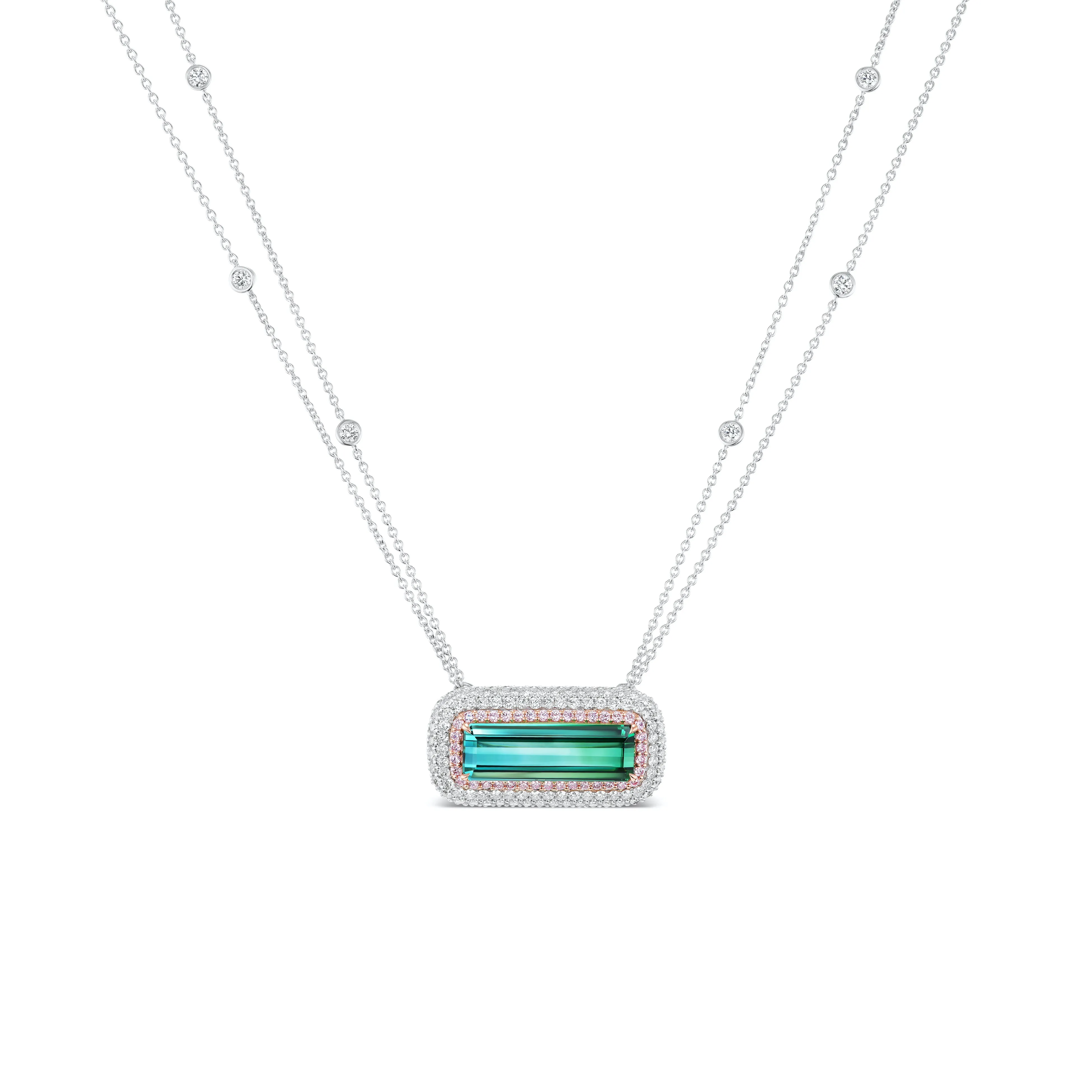 Bi Color Green Tourmaline Necklace