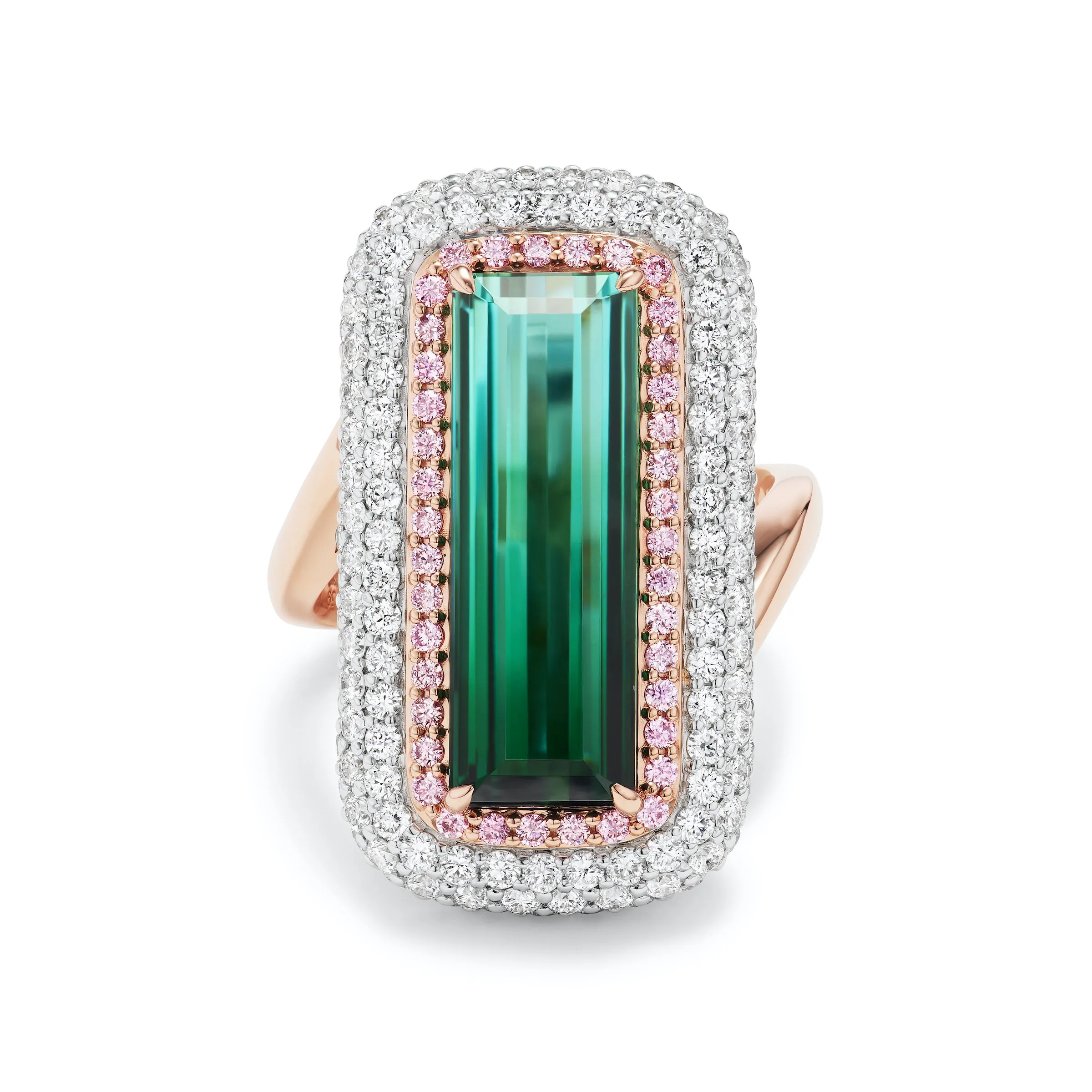 Bi Color Green Tourmaline Ring