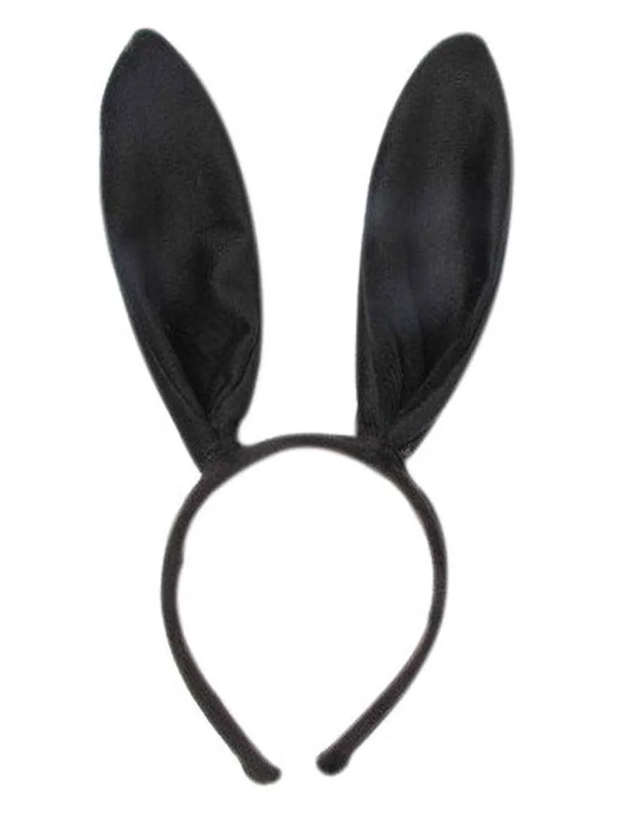 Black Bunny Rabbit Ears on Aliceband Ladies Girls Halloween Easter Bunny Headband