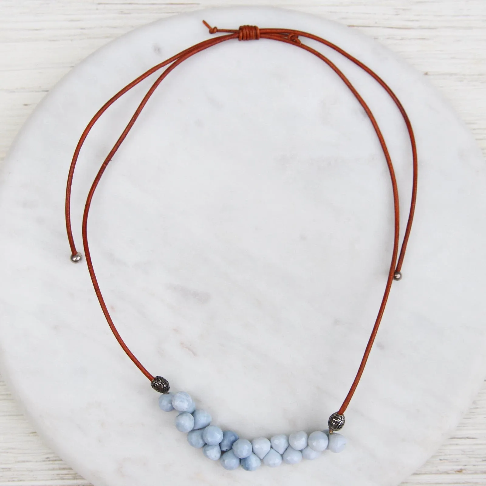 Blue Opal Bubble Briolettes Necklace