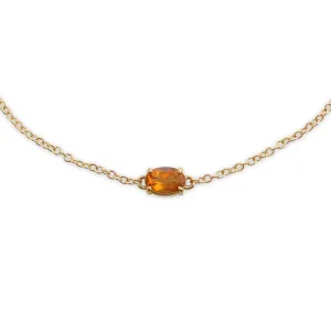 Bracelet Classique Or Jaune 375 Citrine Ovale