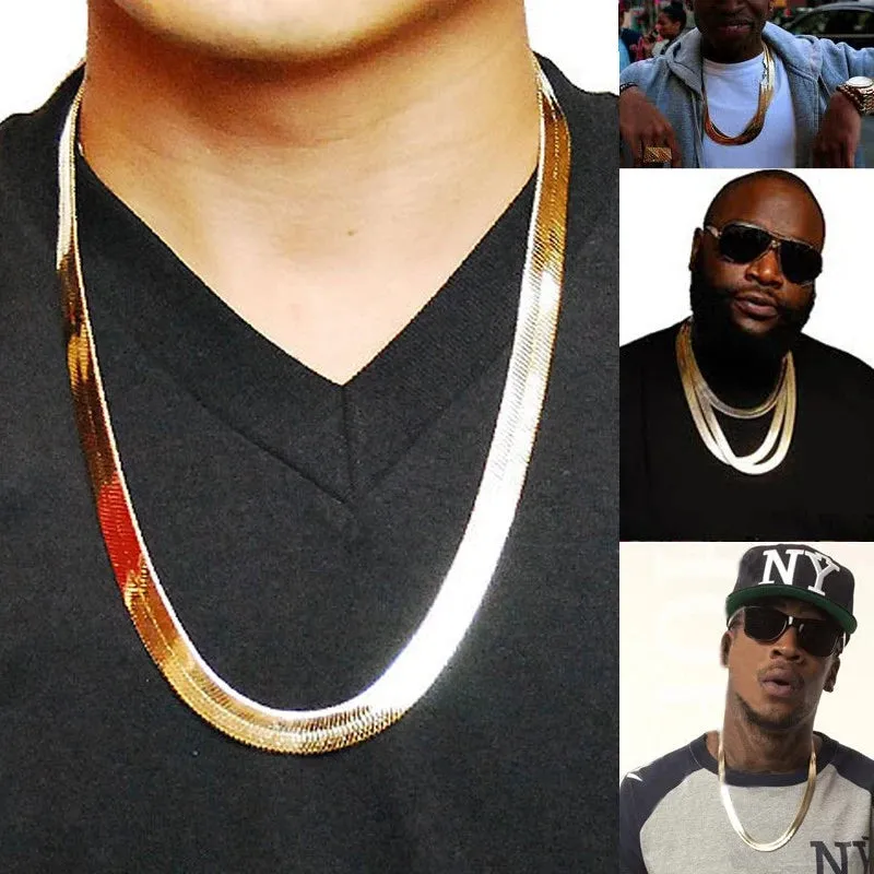 Brand Necklace Long/Choker Wholesale 10MM Casual Gold Color Chain for Men Jewelry
