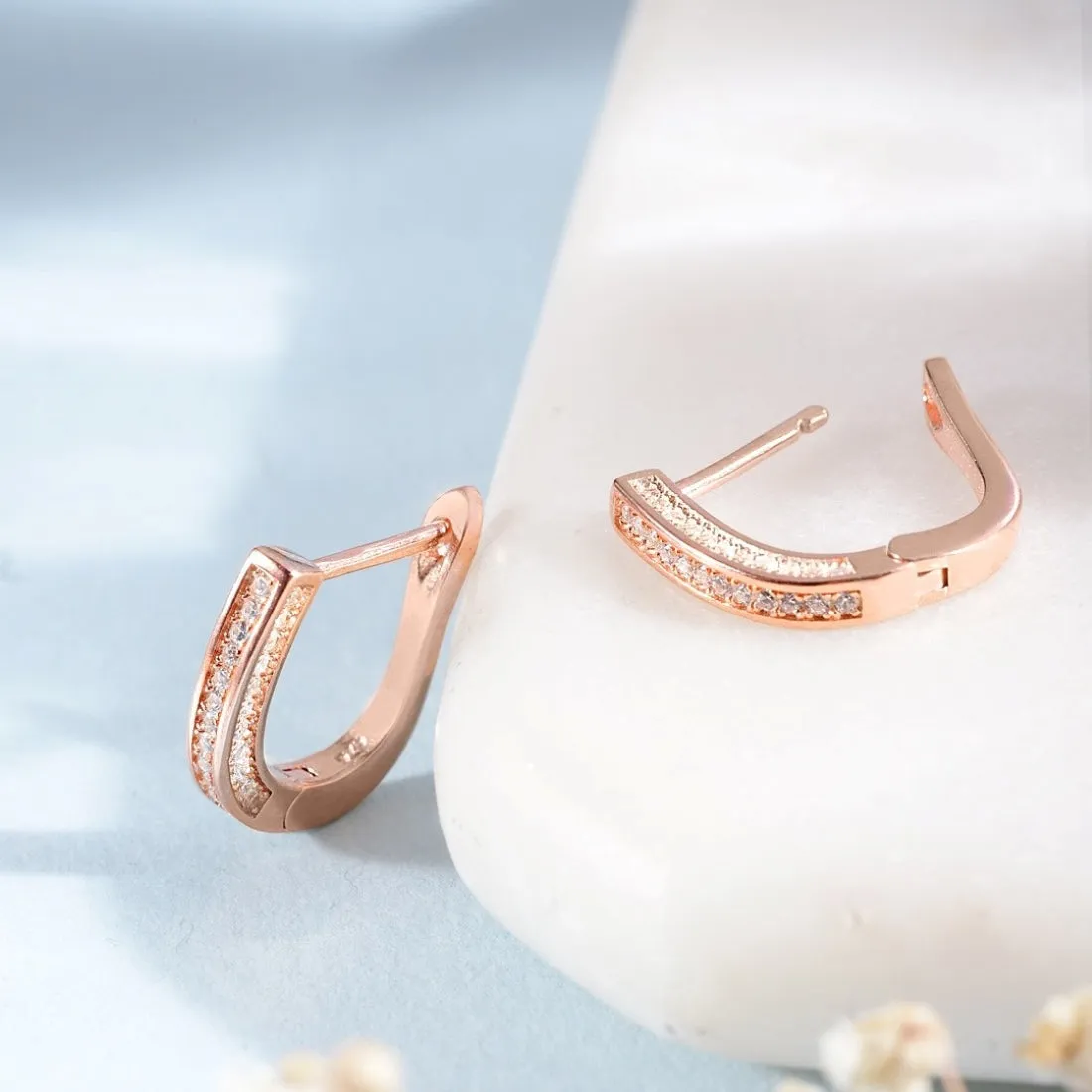 Bringing Chic Back Rose Gold Hoop 925 Silver Earrings