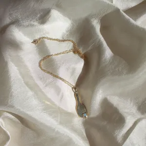 Broken Vessel Necklace - Modernist Gold Opal Pendant