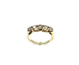 Champagne Diamond 5 Stone Anniversary Band