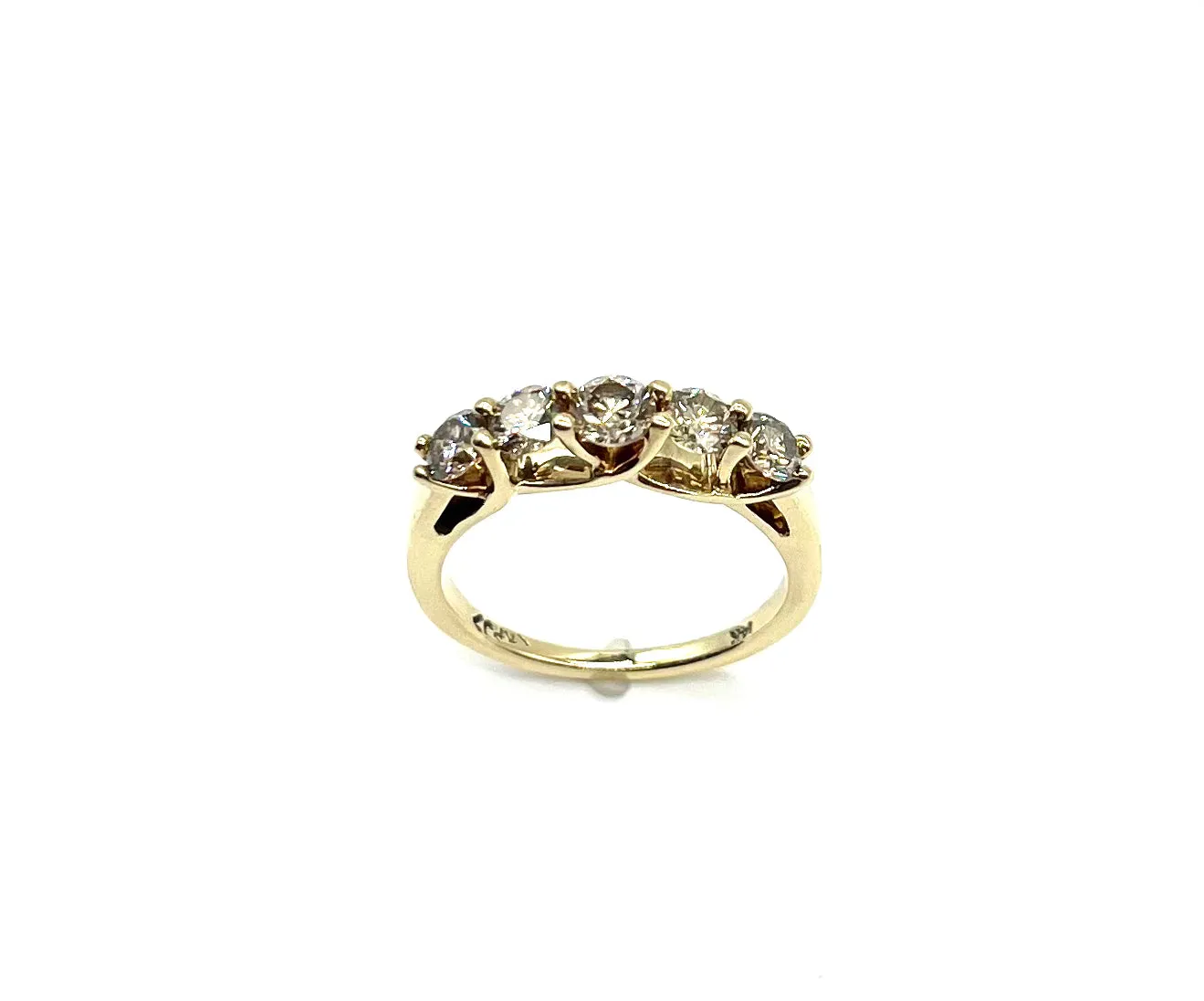 Champagne Diamond 5 Stone Anniversary Band