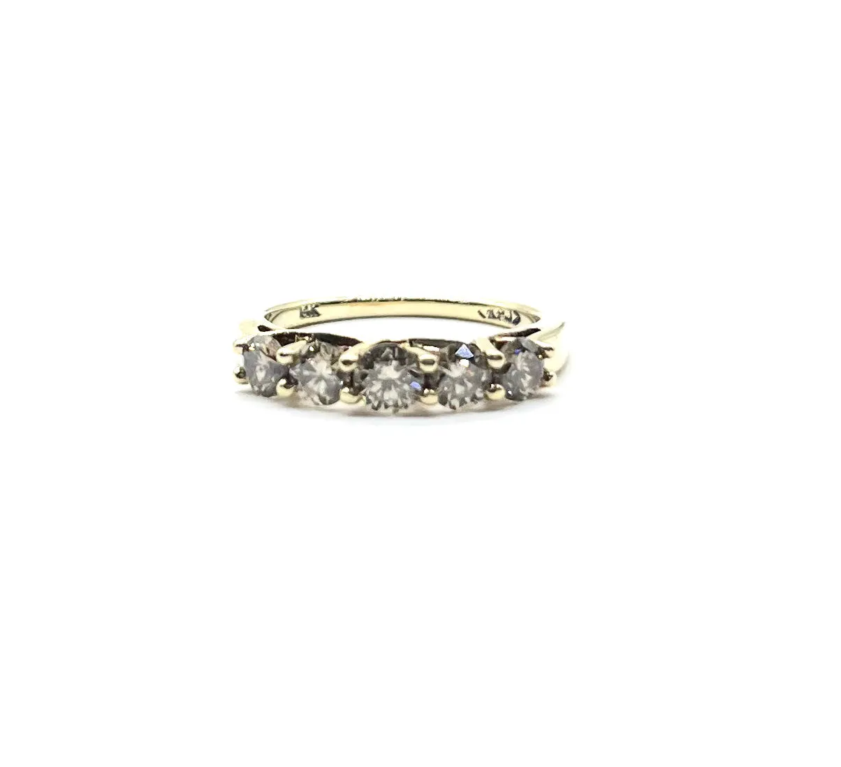 Champagne Diamond 5 Stone Anniversary Band