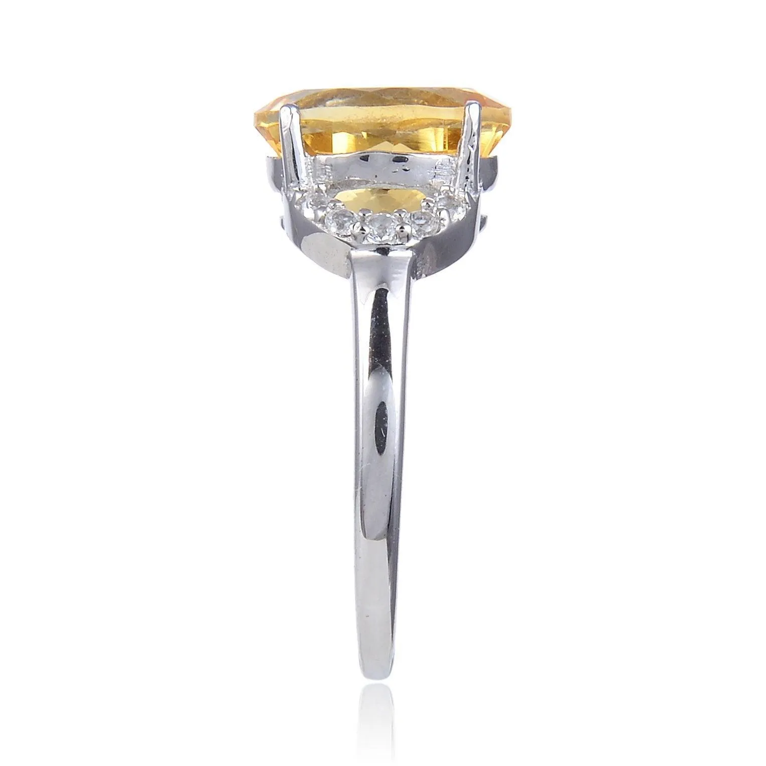 Citrine Oval Split Band Citrine Ring