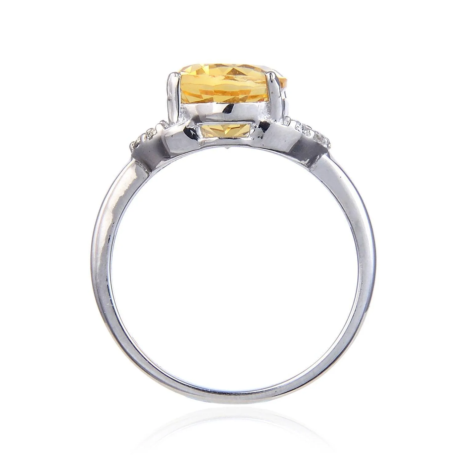 Citrine Oval Split Band Citrine Ring