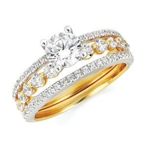 Classic Bridal: 1/2 Ctw. Diamond Semi Mount shown with 3/4 Ct. Diamond in 14K Gold