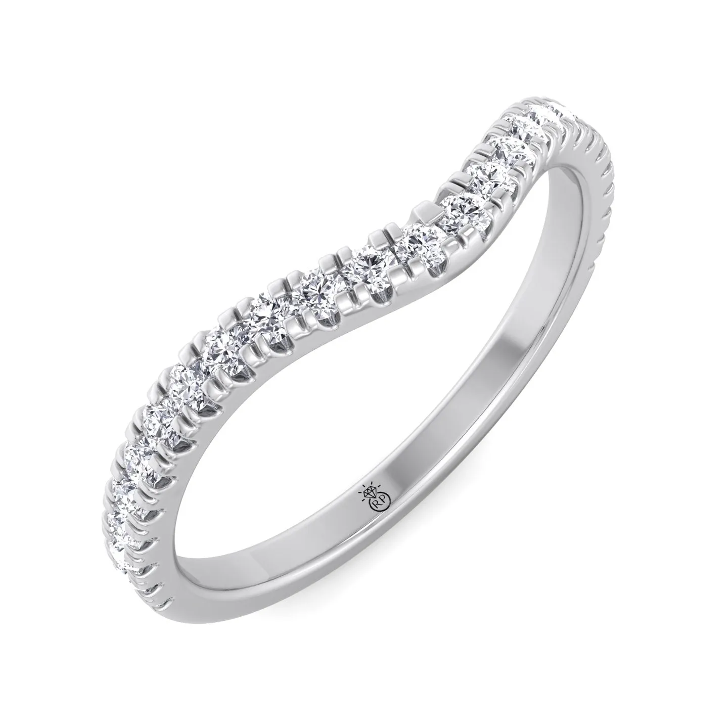 Corsica - Pave Wedding Band with Curve (0.34 CT)