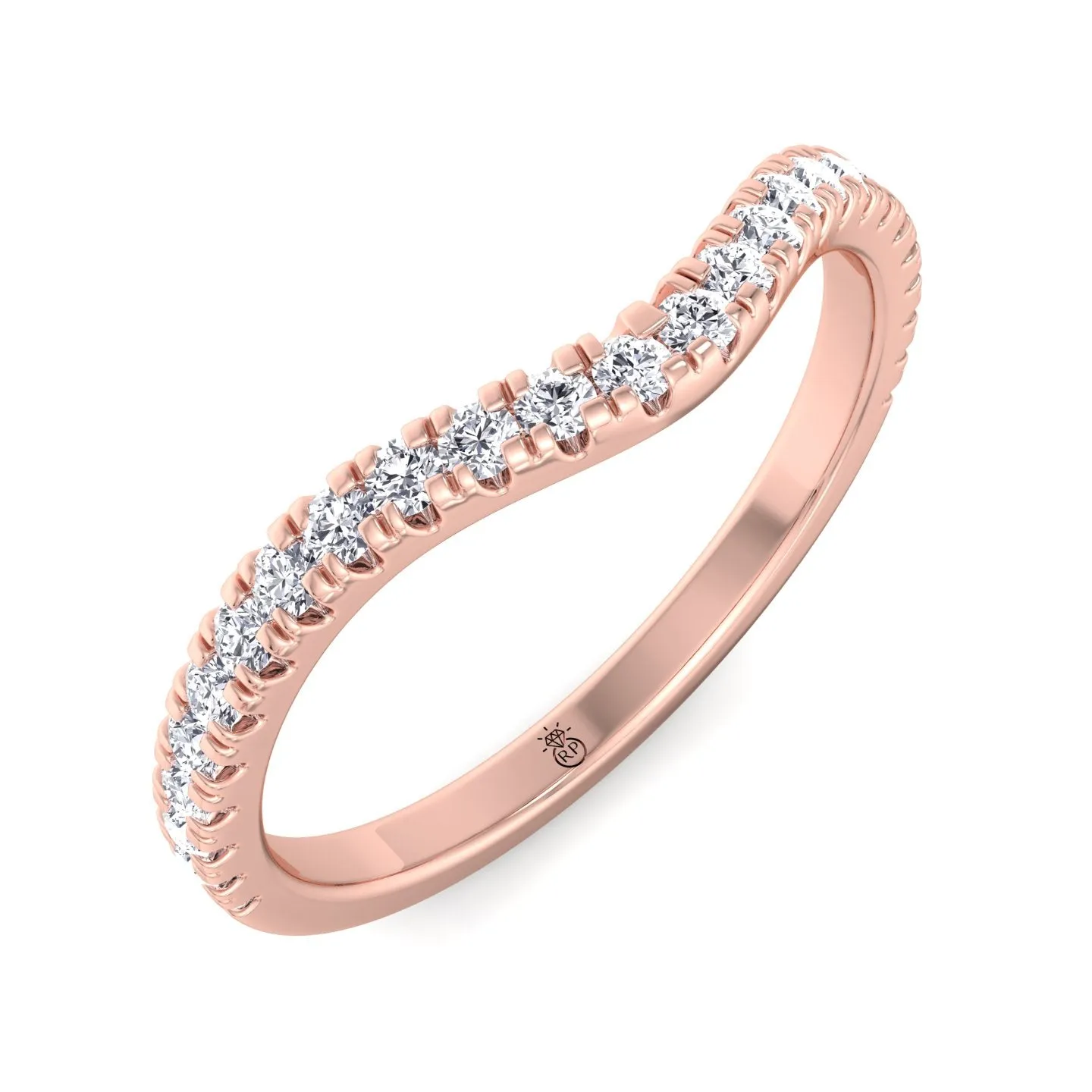 Corsica - Pave Wedding Band with Curve (0.34 CT)