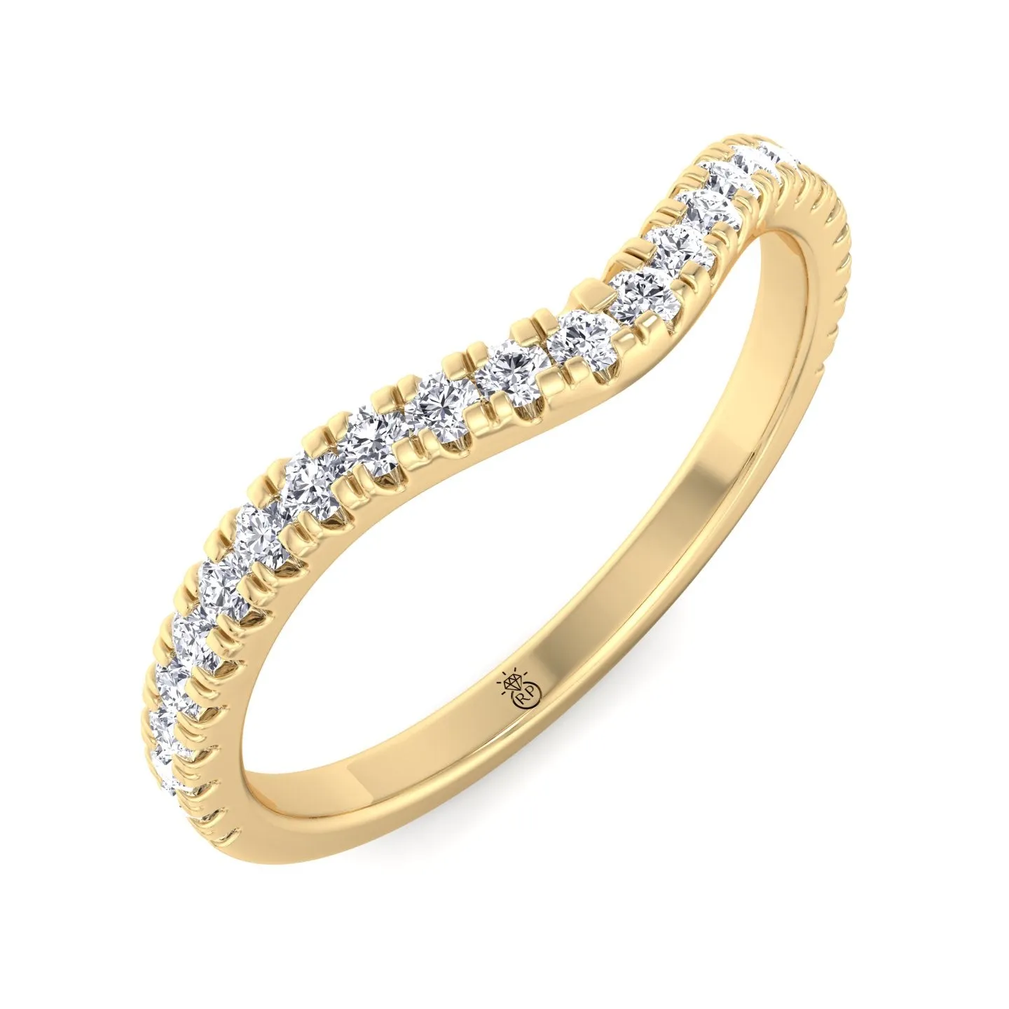Corsica - Pave Wedding Band with Curve (0.34 CT)