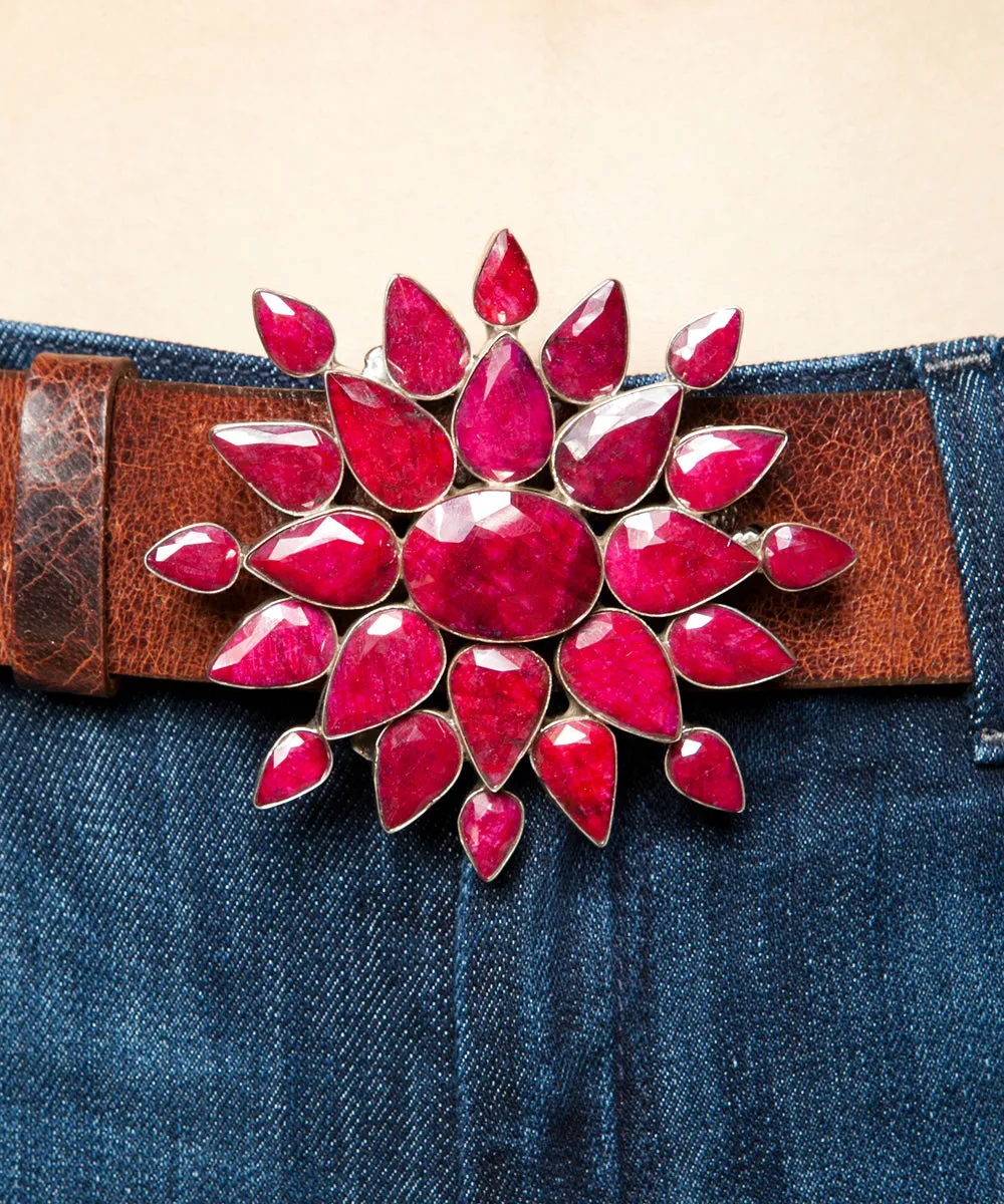 CRIMSON RUBY BELT BUCKLE