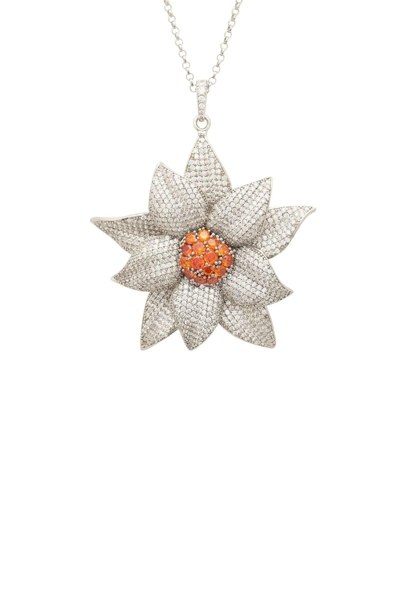 Daisy Flower Necklace Silver