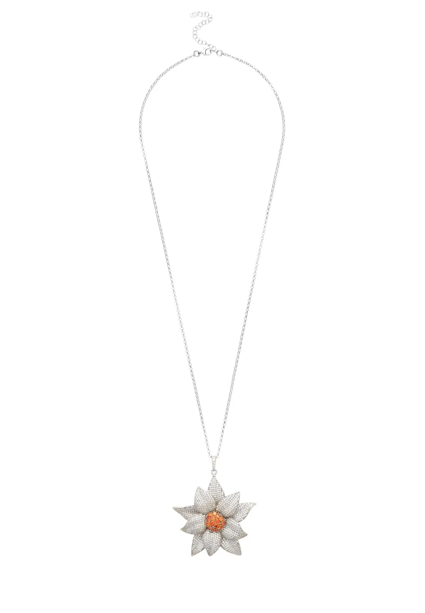 Daisy Flower Necklace Silver