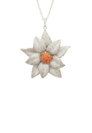 Daisy Flower Necklace Silver