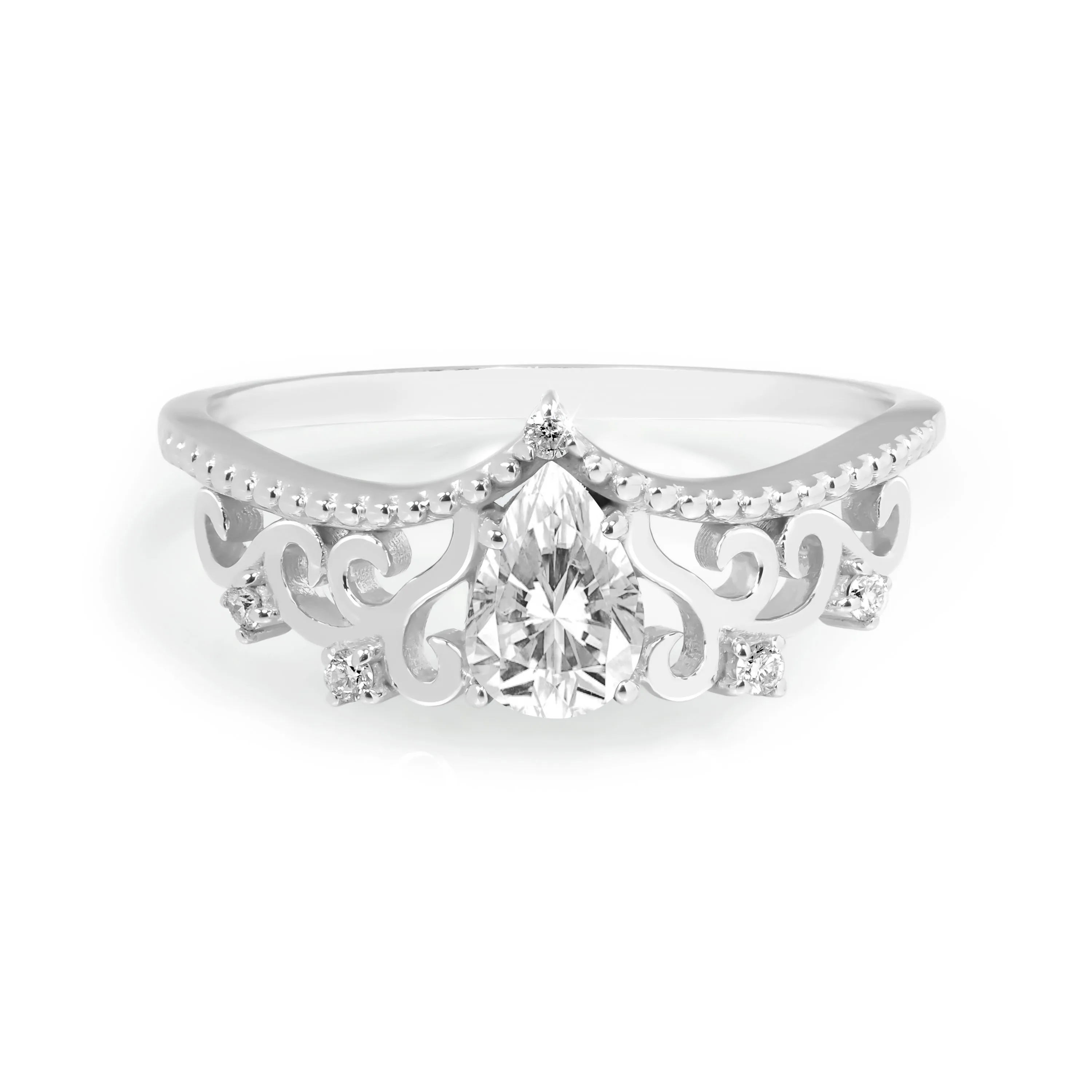 Diadem Pear Ring