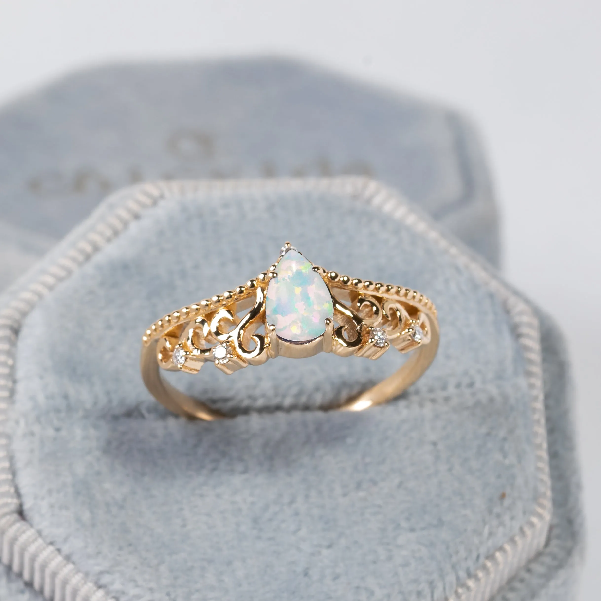 Diadem Pear Ring