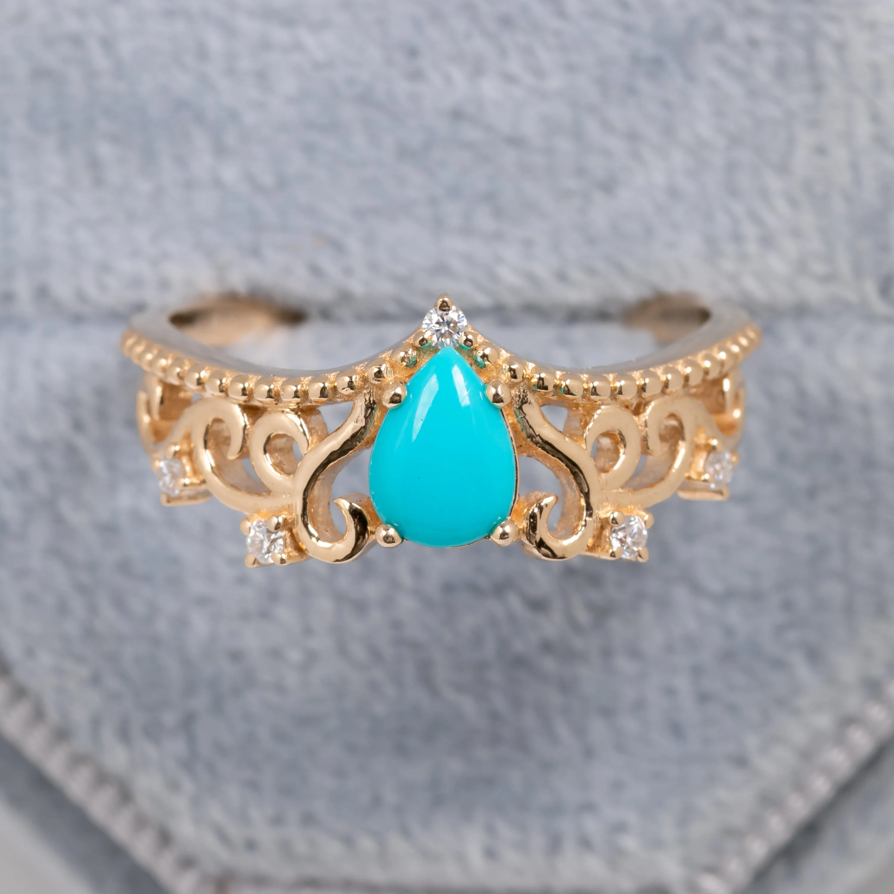 Diadem Pear Ring