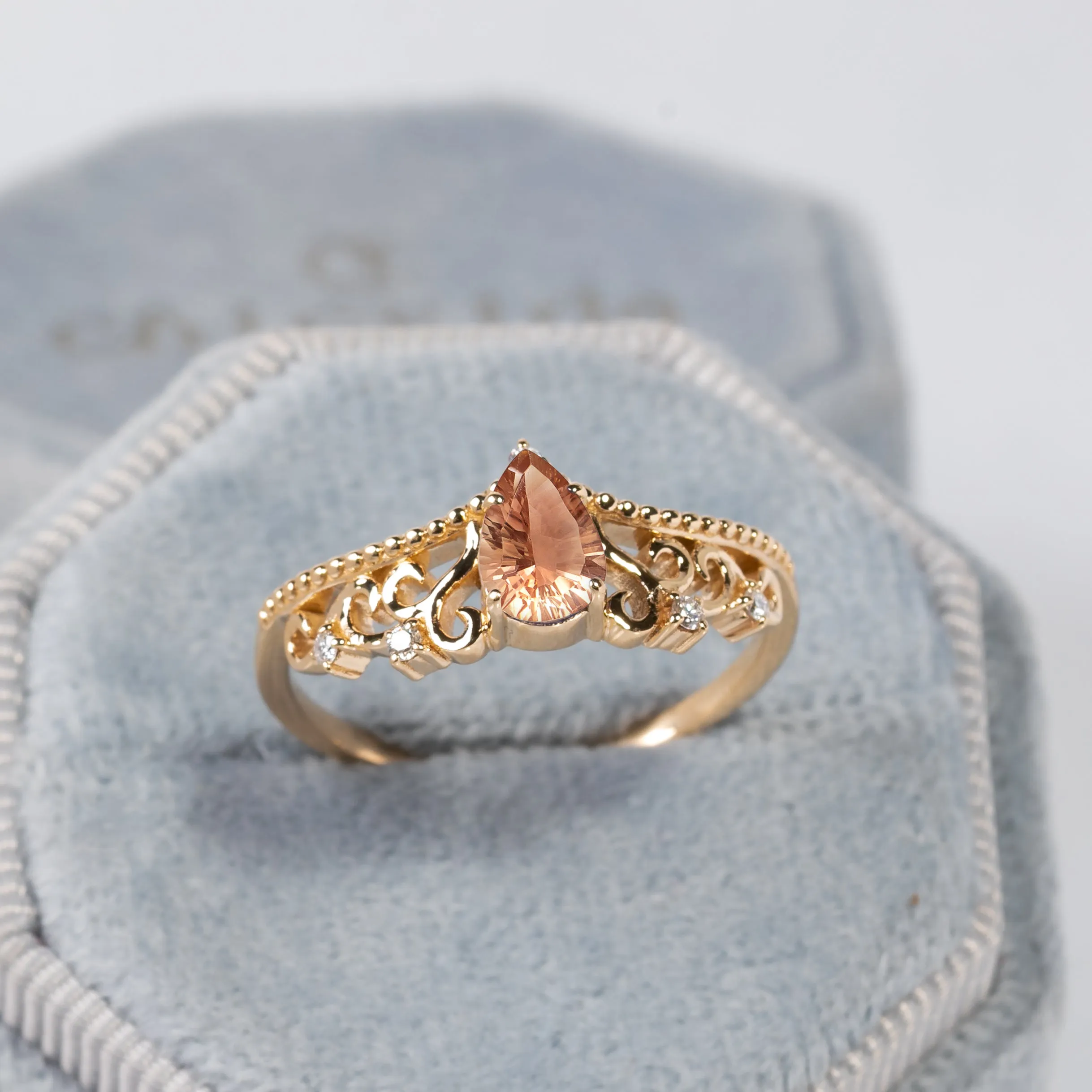 Diadem Pear Ring