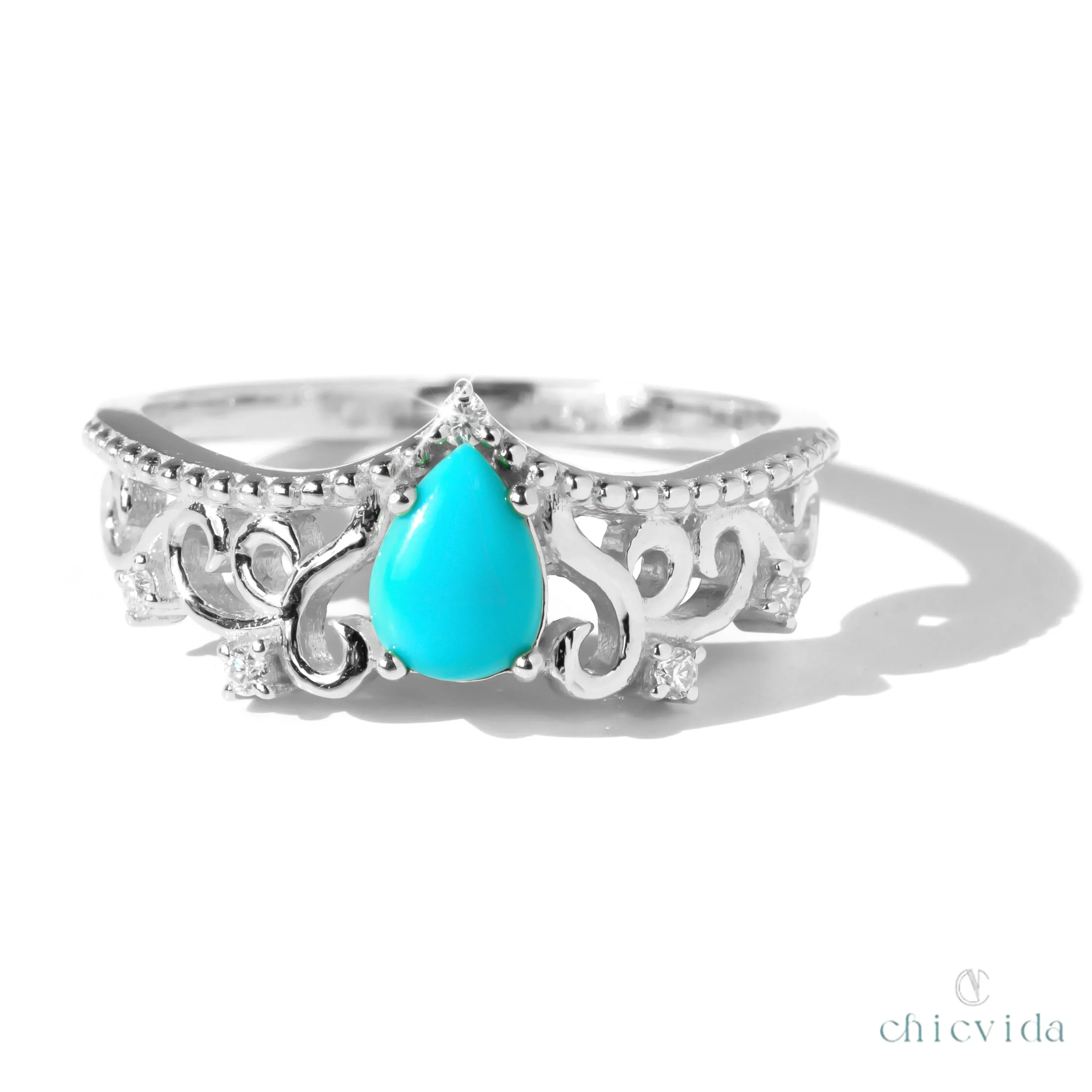 Diadem Pear Ring